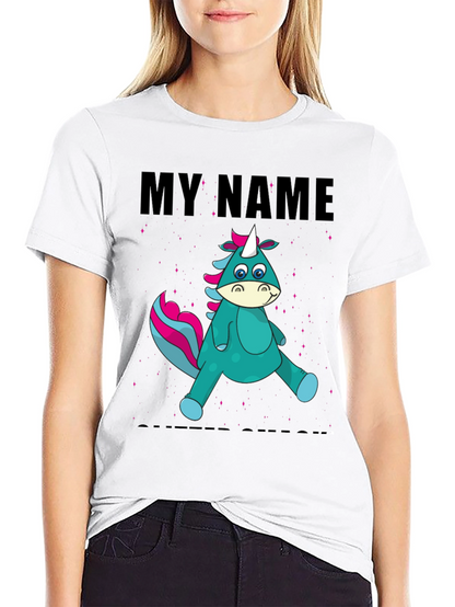 Camiseta Negra Unicornio Personalizada