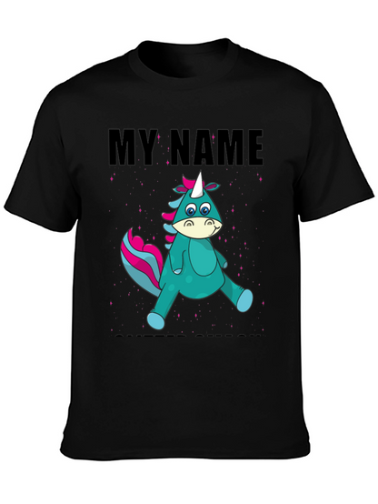 Camiseta Negra Unicornio Personalizada