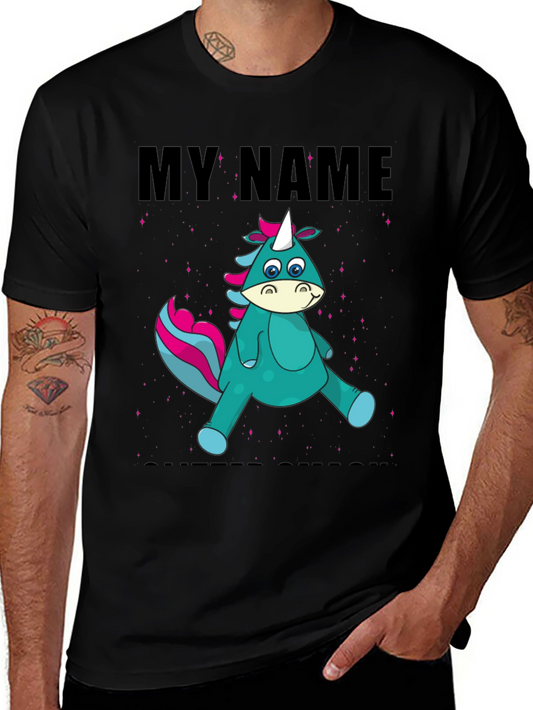 Camiseta Negra Unicornio Personalizada