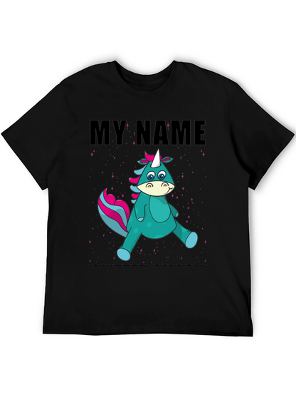 Camiseta Negra Unicornio Personalizada
