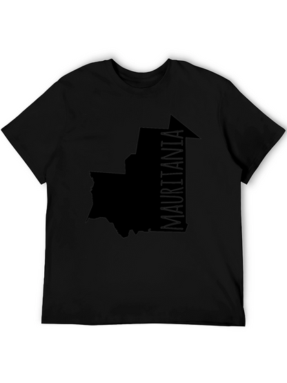 Camiseta Negra Mauritania Mapa Hombre