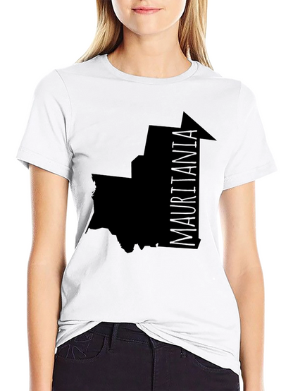 Camiseta Negra Mauritania Mapa Hombre