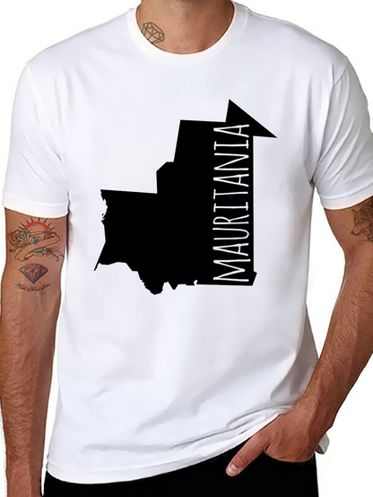 Camiseta Negra Mauritania Mapa Hombre