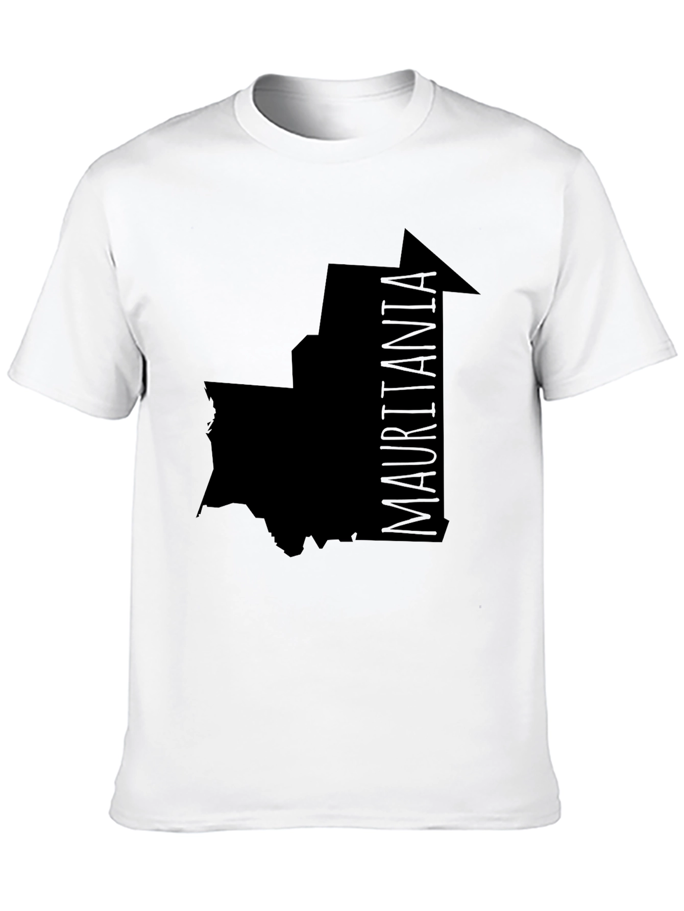Camiseta Negra Mauritania Mapa Hombre