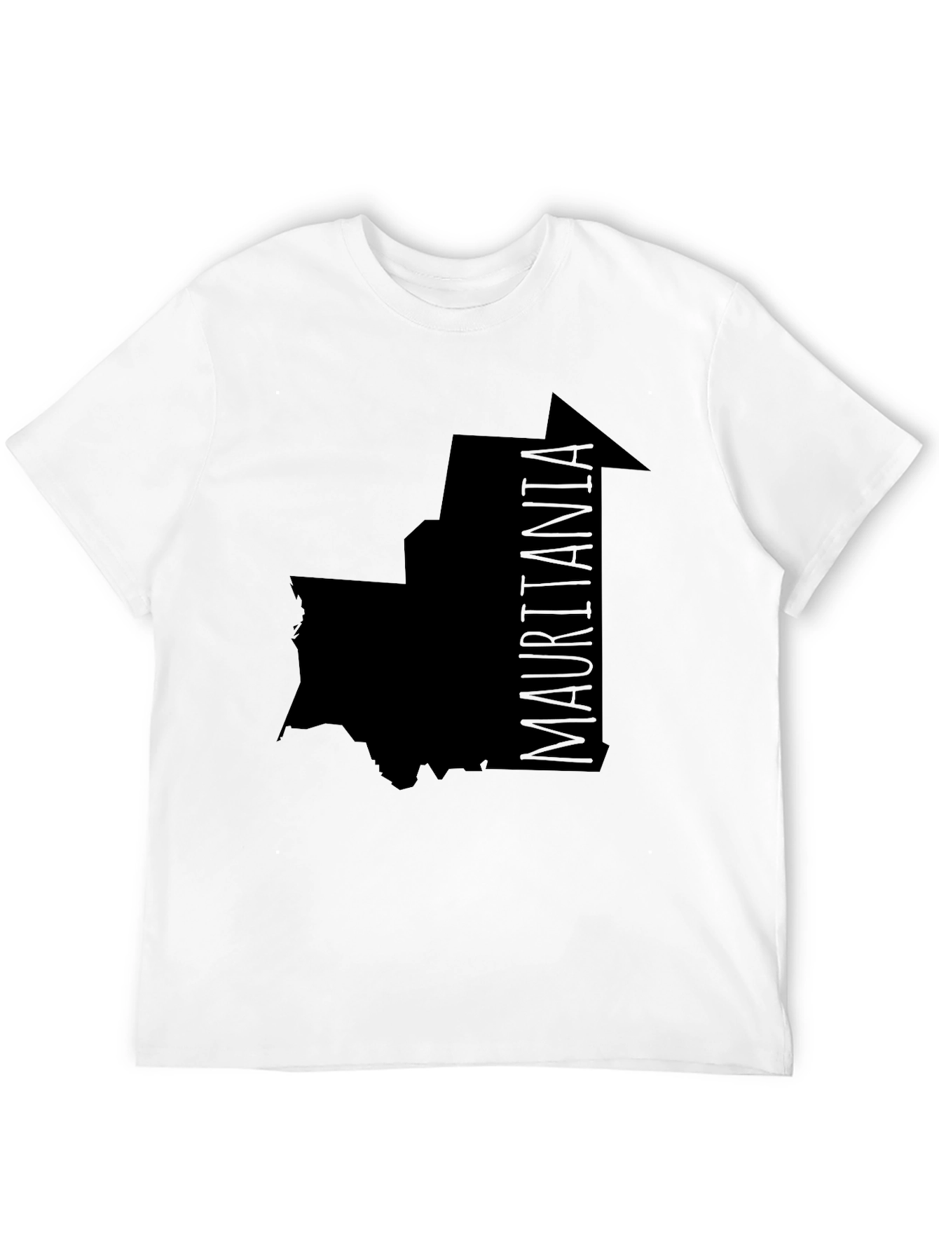 Camiseta Negra Mauritania Mapa Hombre