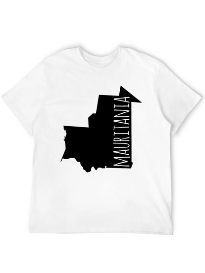 Camiseta Negra Mauritania Mapa Hombre
