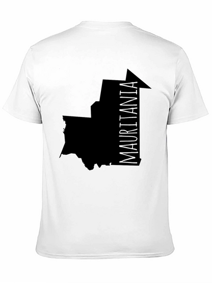 Camiseta Negra Mauritania Mapa Hombre