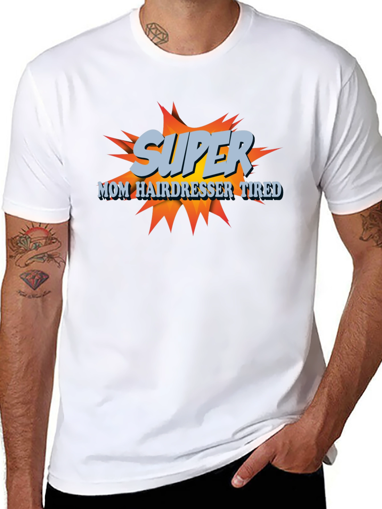 Camiseta Super Mamá Peluquera Cansada - Diseño Divertido