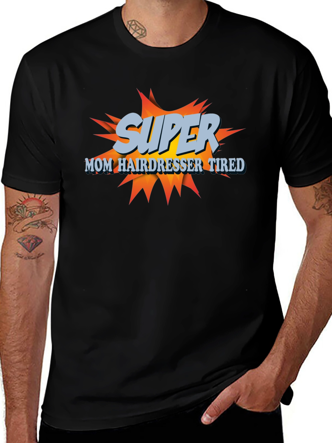 Camiseta Super Mamá Peluquera Cansada - Diseño Divertido