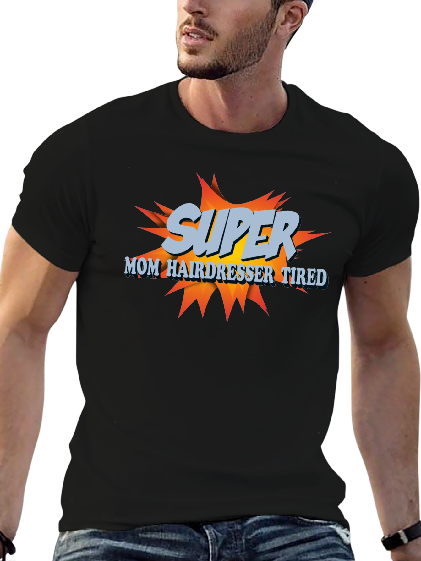 Camiseta Super Mamá Peluquera Cansada - Diseño Divertido