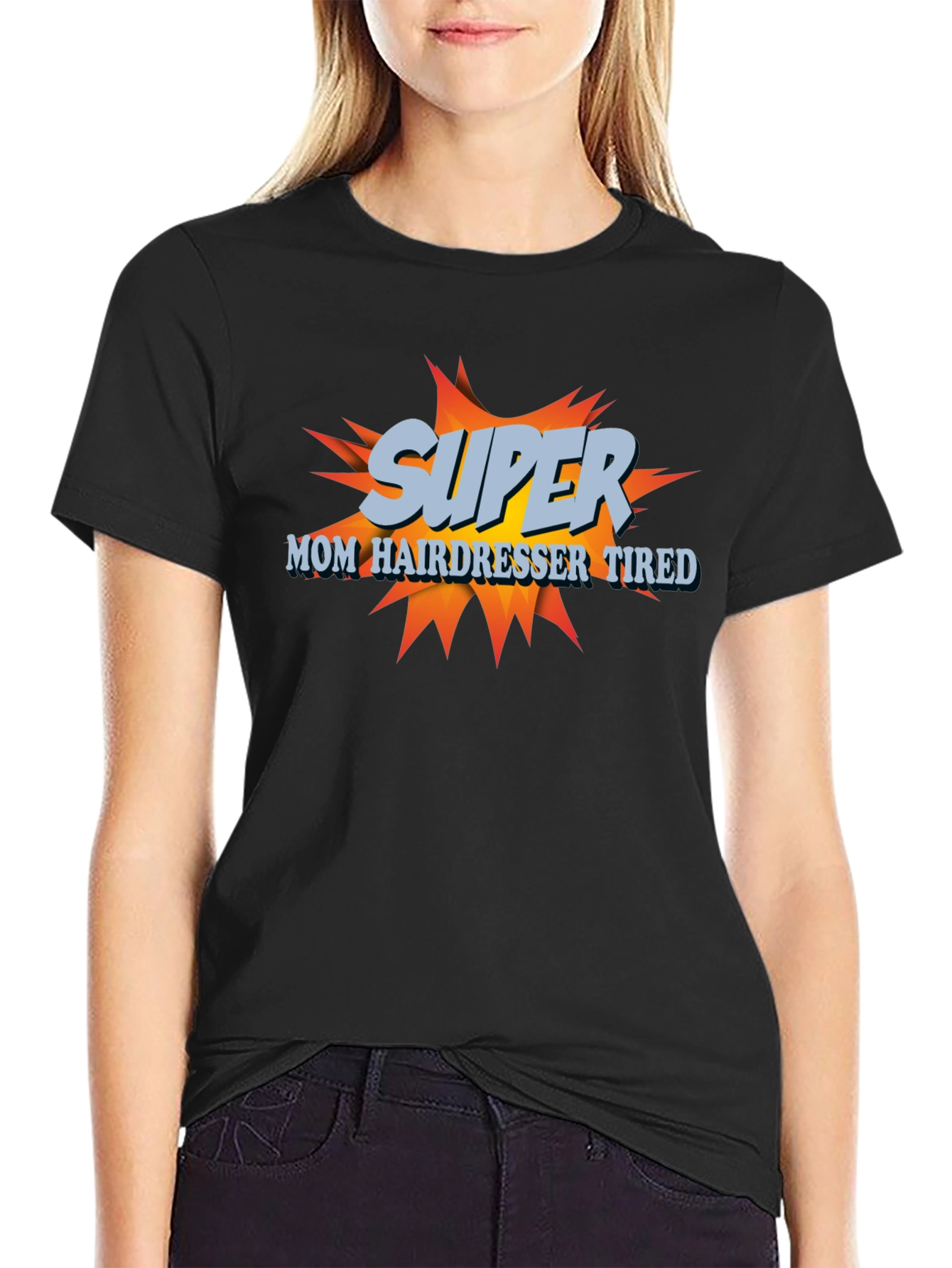 Camiseta Super Mamá Peluquera Cansada - Diseño Divertido