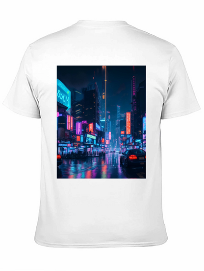 Camiseta Negra con Diseño Urbano Neón