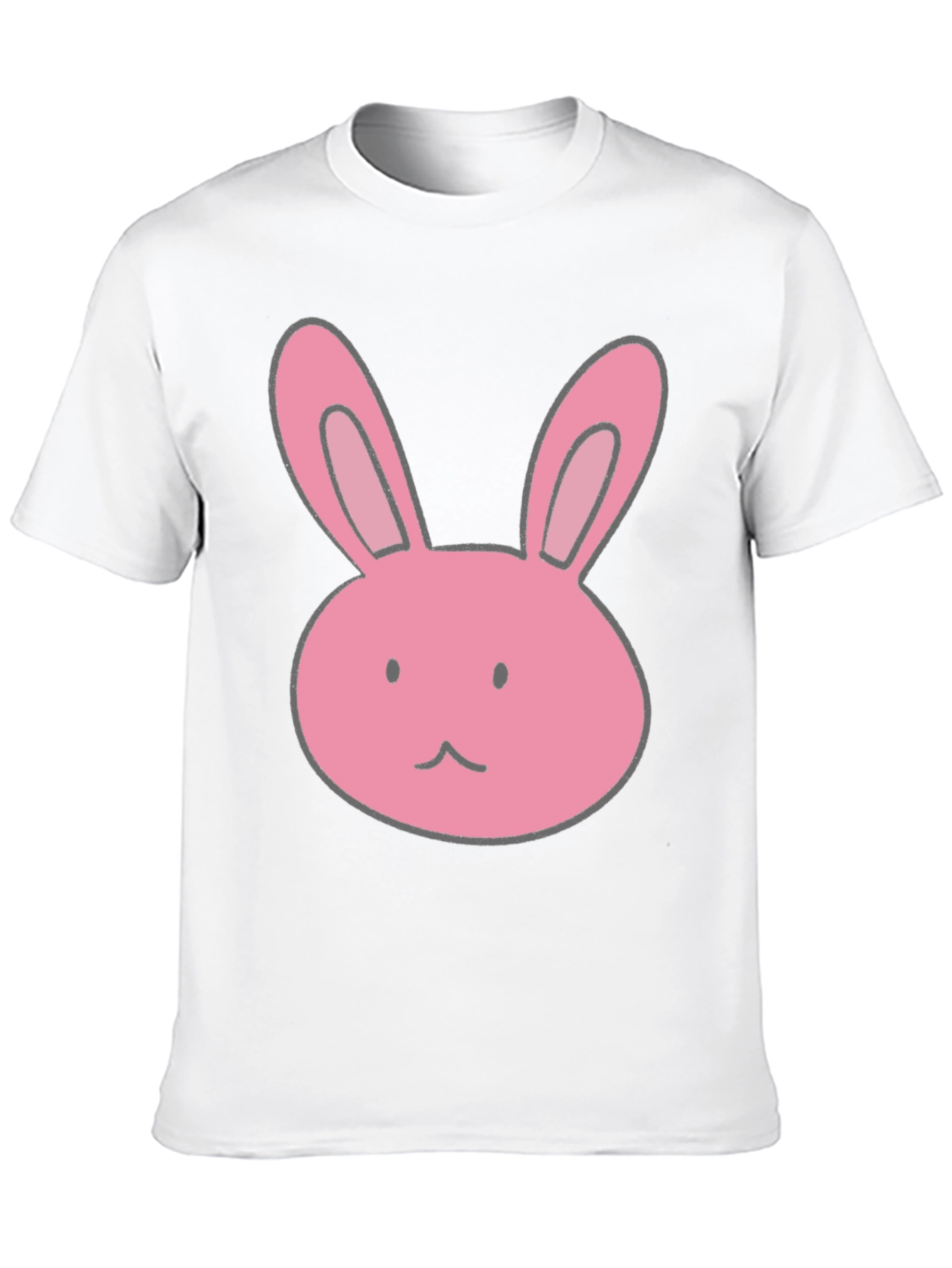 Camiseta Negra con Diseño de Conejo Rosa