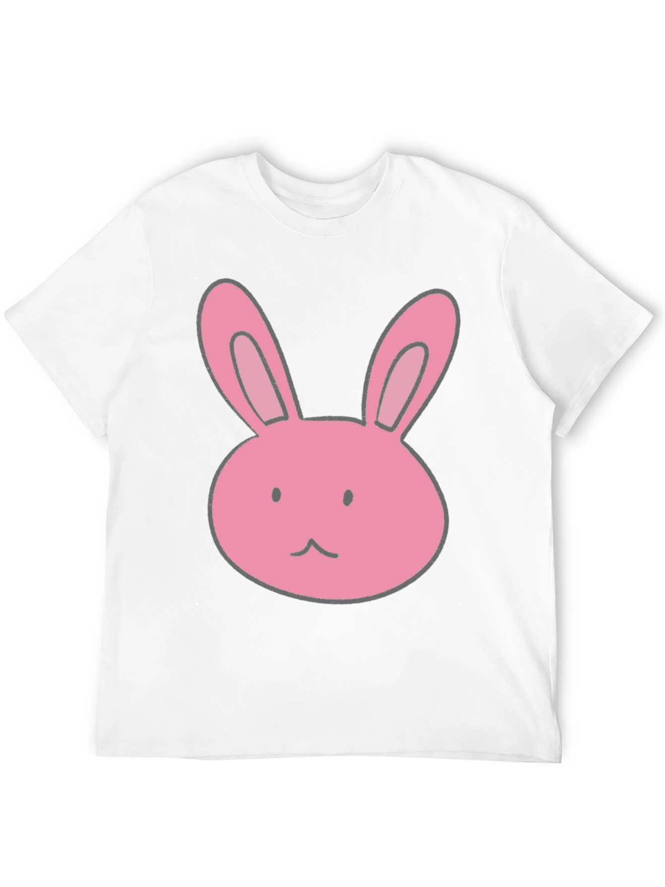 Camiseta Negra con Diseño de Conejo Rosa