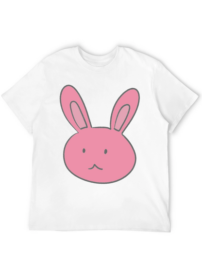 Camiseta Negra con Diseño de Conejo Rosa