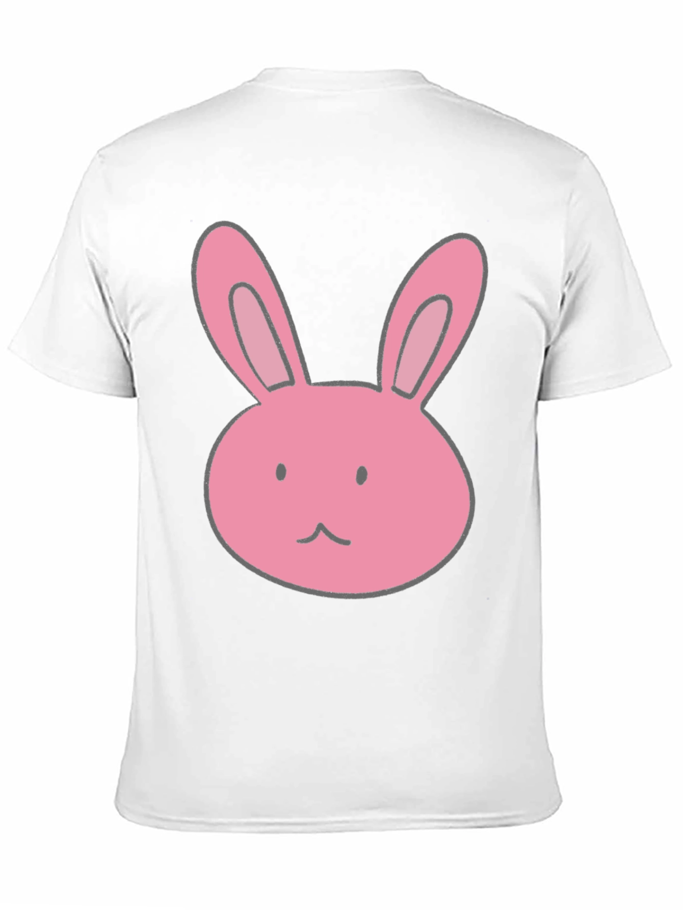 Camiseta Negra con Diseño de Conejo Rosa
