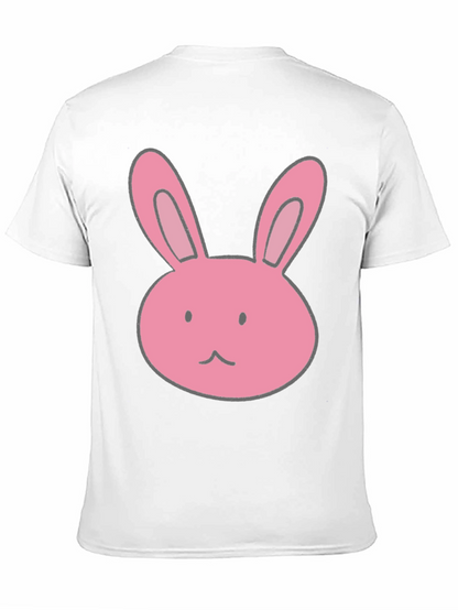 Camiseta Negra con Diseño de Conejo Rosa