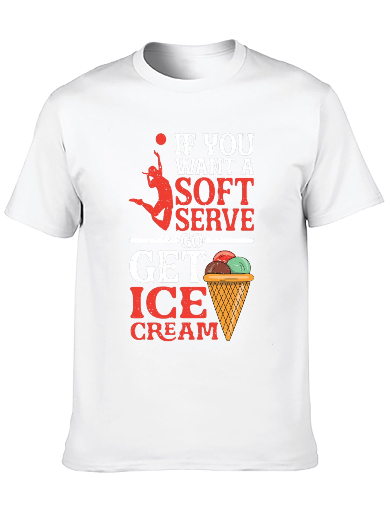 Camiseta Negra con Diseño de Voleibol y Helado