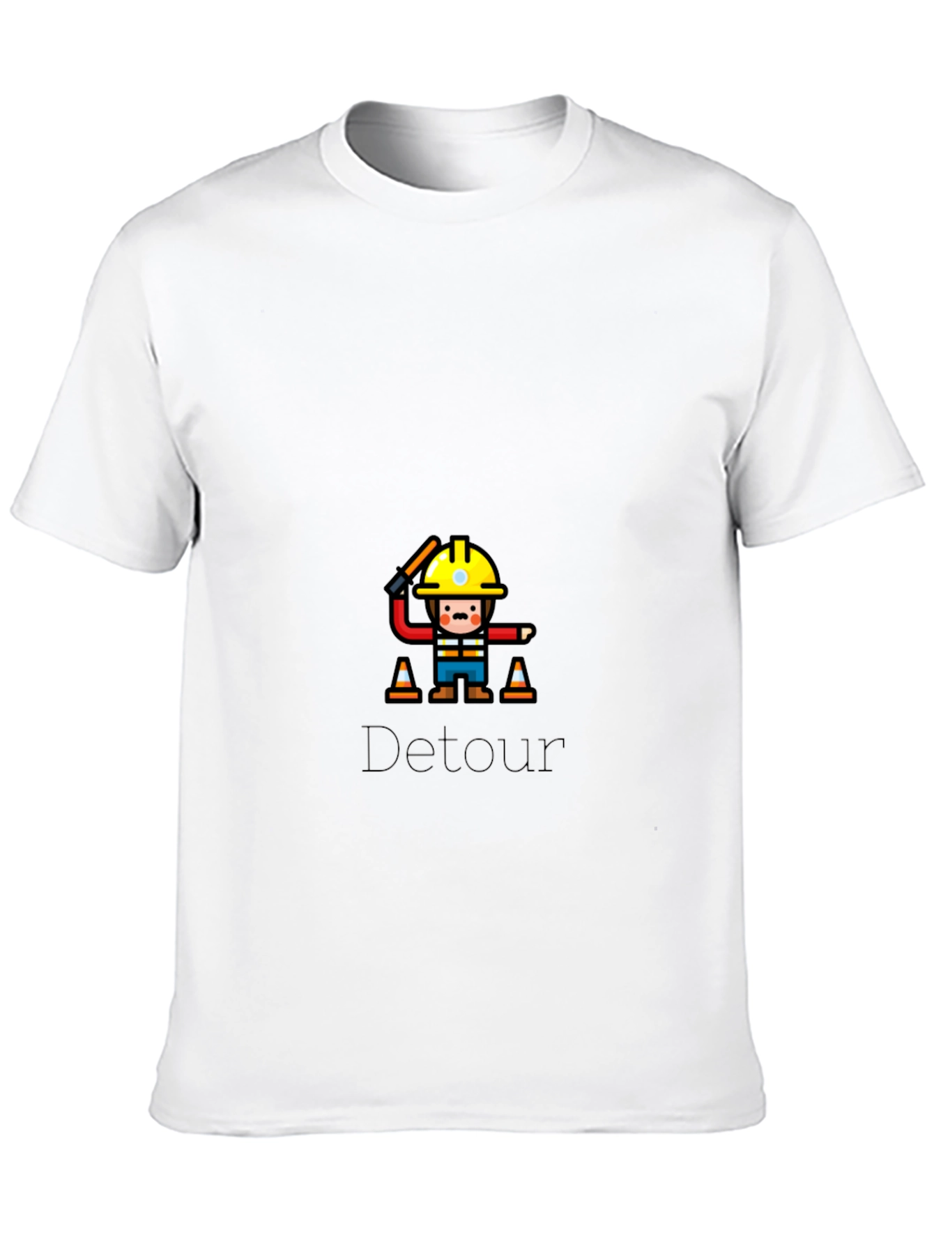 Camiseta Negra Detour con Diseño de Construcción