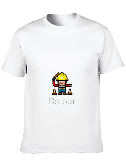 Camiseta Negra Detour con Diseño de Construcción