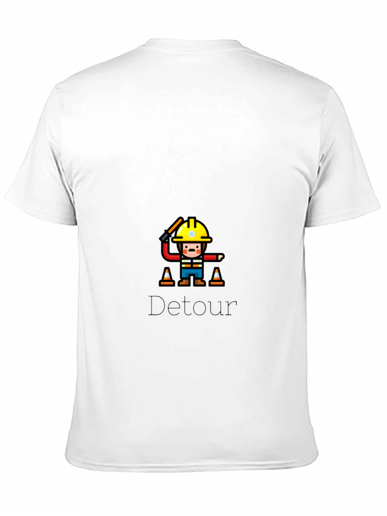 Camiseta Negra Detour con Diseño de Construcción