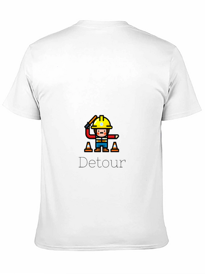 Camiseta Negra Detour con Diseño de Construcción