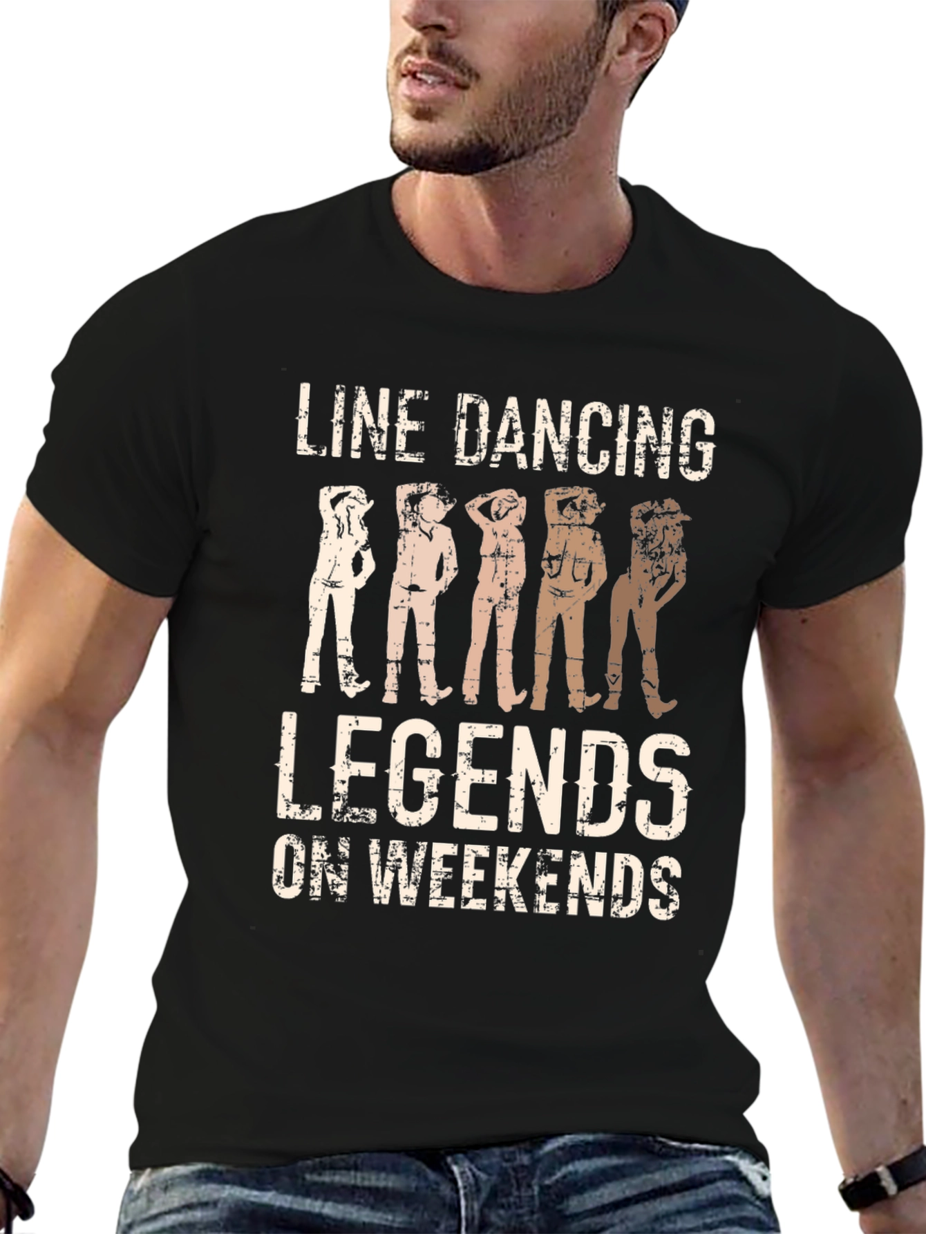 Camiseta Negra Line Dancing Legends on Weekends