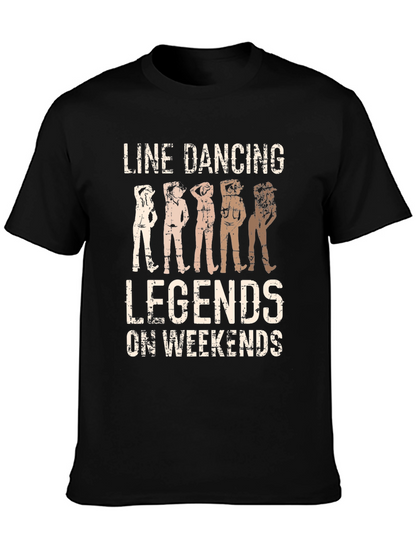 Camiseta Negra Line Dancing Legends on Weekends