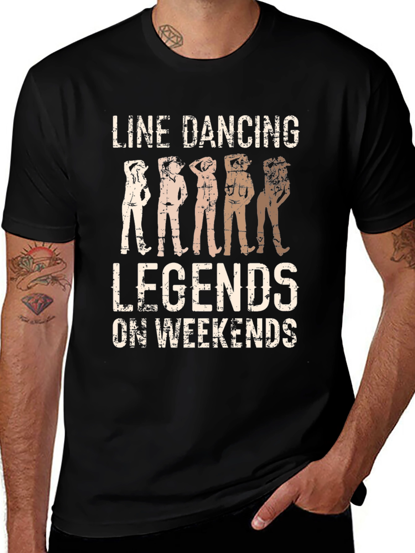 Camiseta Negra Line Dancing Legends on Weekends