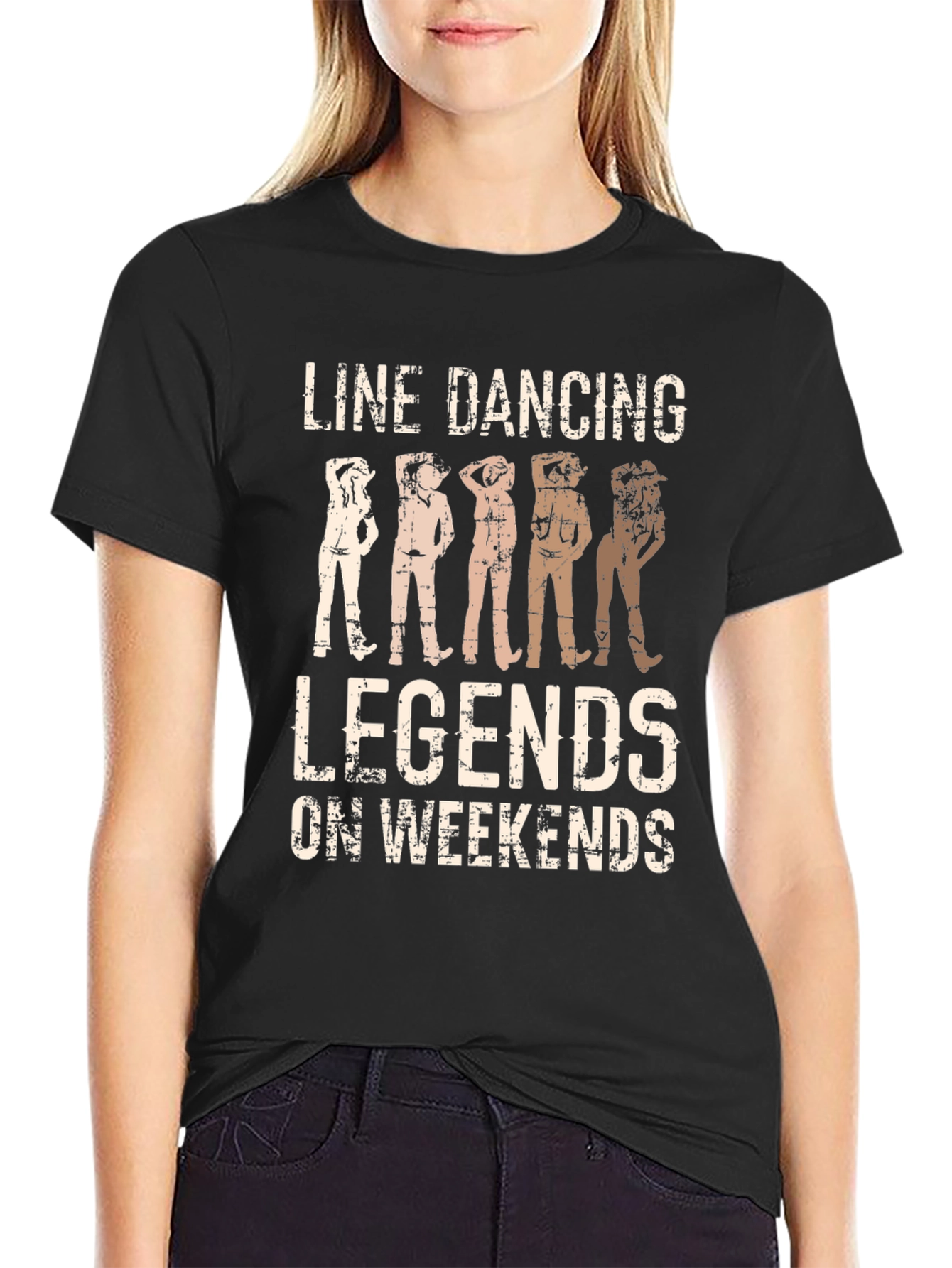 Camiseta Negra Line Dancing Legends on Weekends