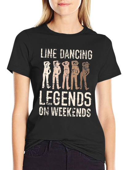 Camiseta Negra Line Dancing Legends on Weekends