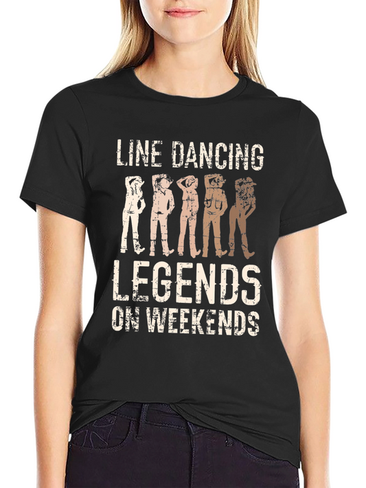 Camiseta Negra Line Dancing Legends on Weekends