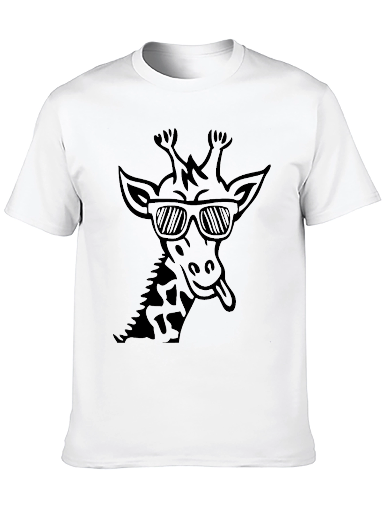 Camiseta Negra con Diseño de Jirafa Cool