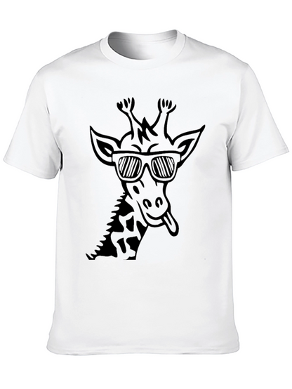 Camiseta Negra con Diseño de Jirafa Cool