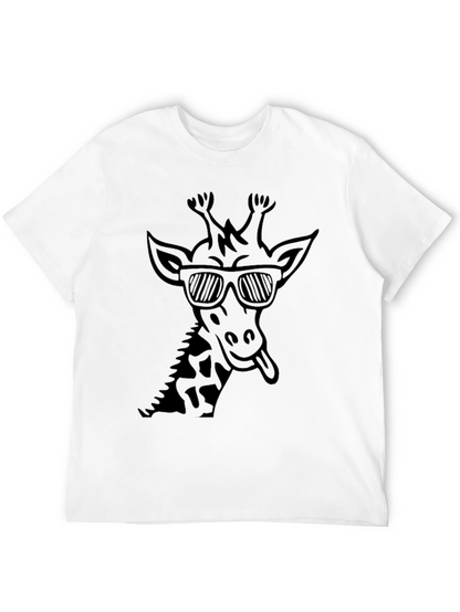 Camiseta Negra con Diseño de Jirafa Cool