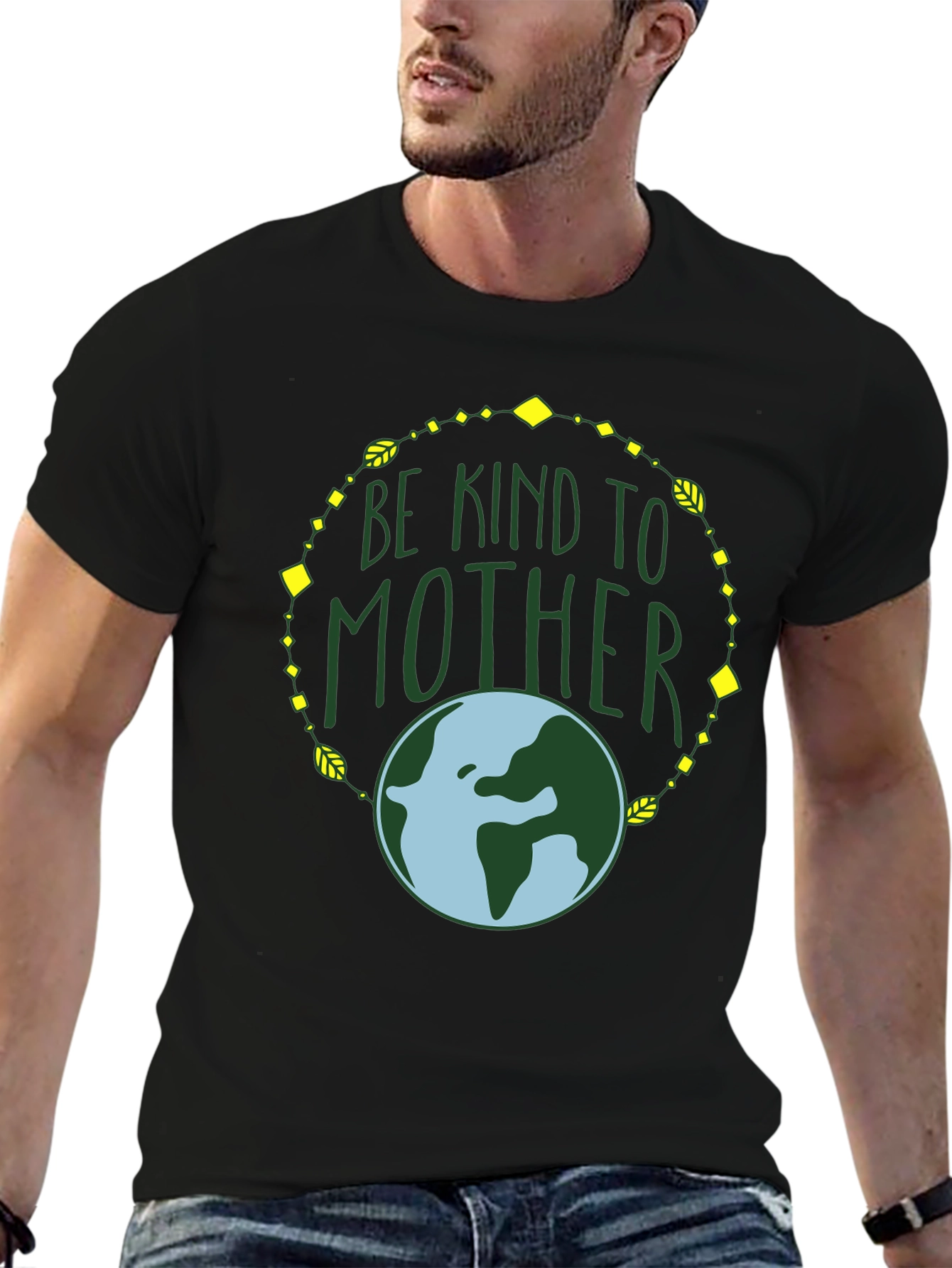 Camiseta Negra Madre Tierra: Sé Amable