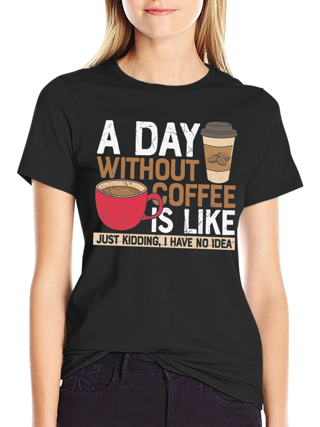 Camiseta Negra - Un Día Sin Café