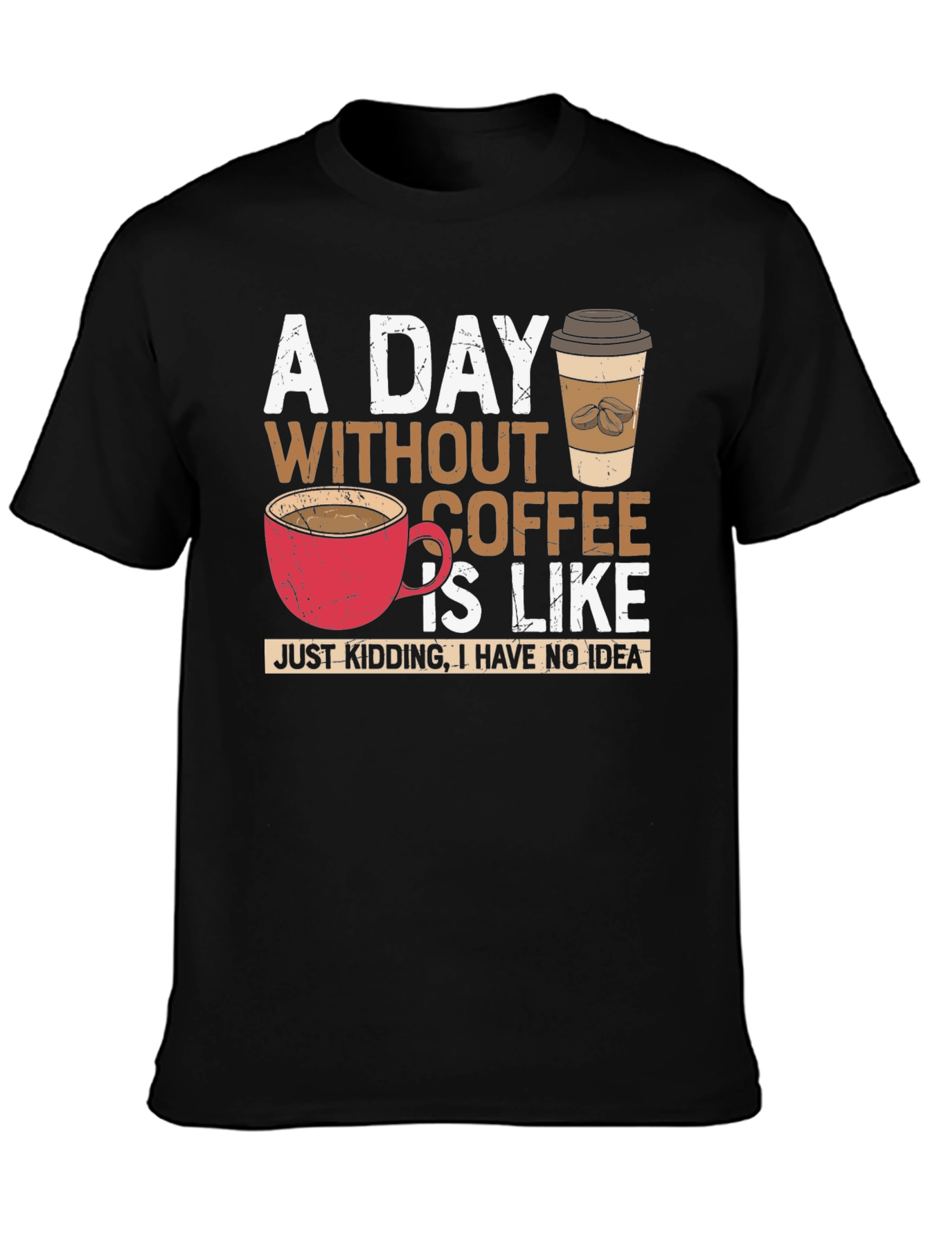 Camiseta Negra - Un Día Sin Café
