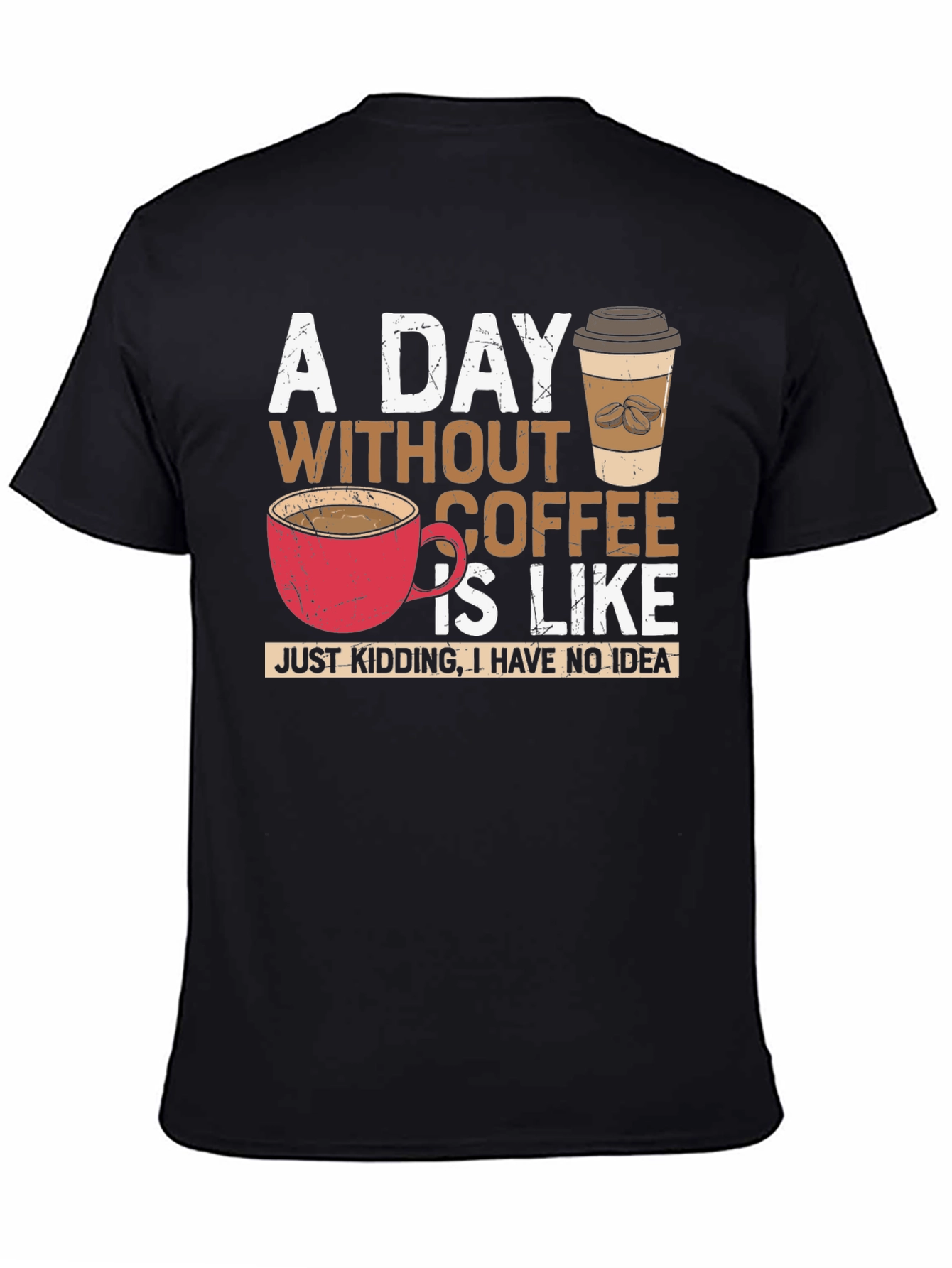 Camiseta Negra - Un Día Sin Café