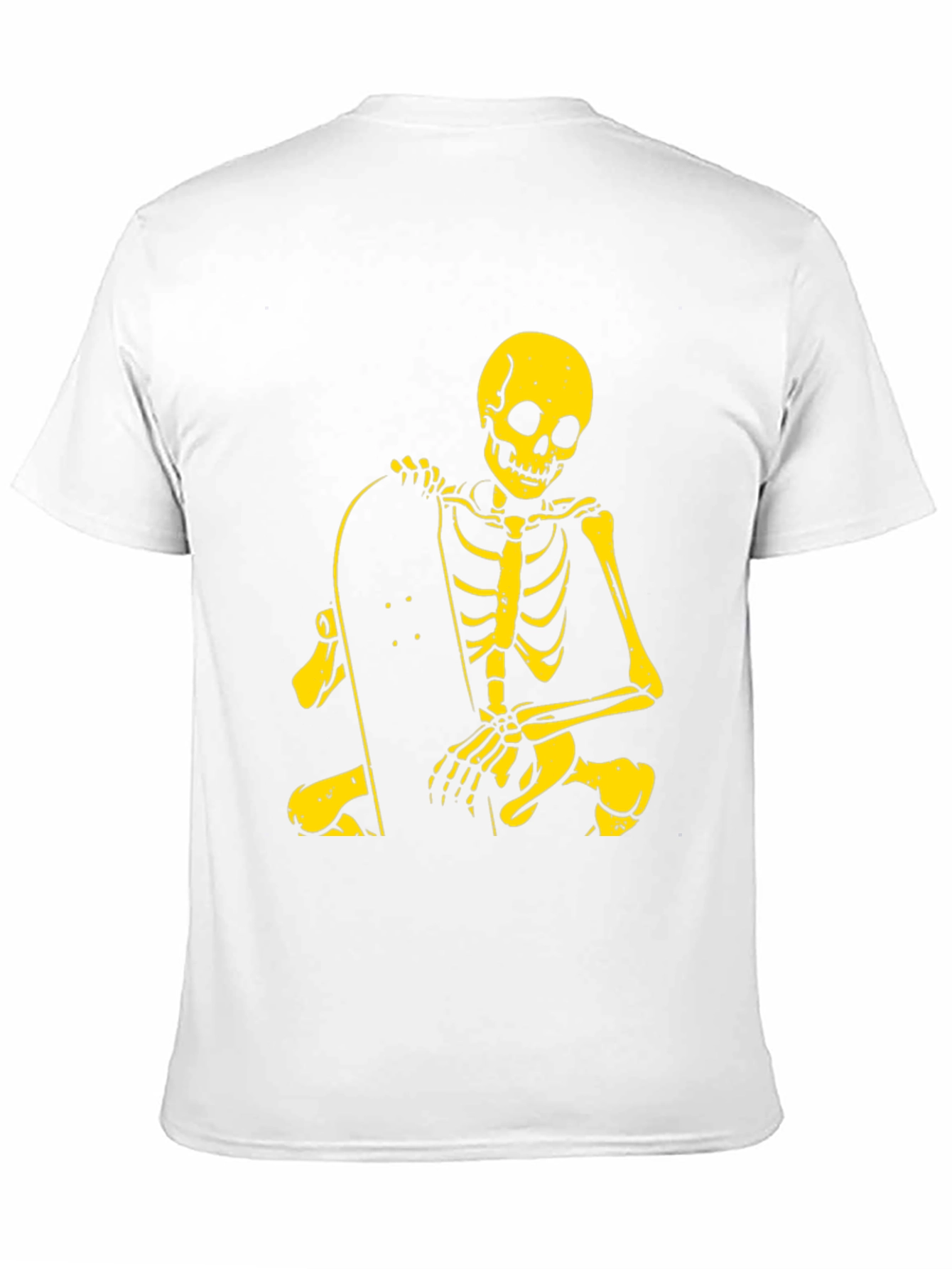Camiseta Negra con Esqueleto Skater Amarillo