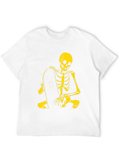Camiseta Negra con Esqueleto Skater Amarillo