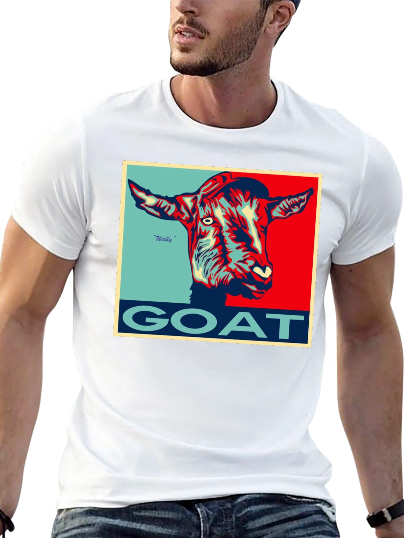 Camiseta Hombre GOAT Diseño Gráfico Único