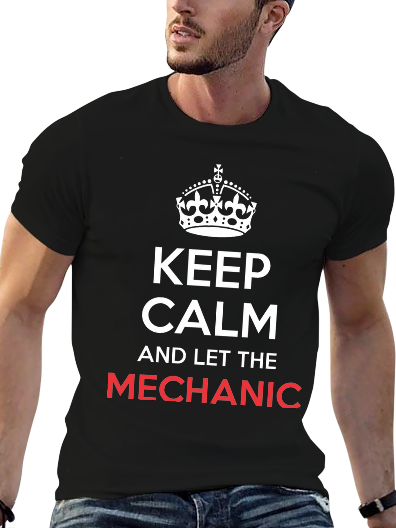 Camiseta Negra Keep Calm Mechanic