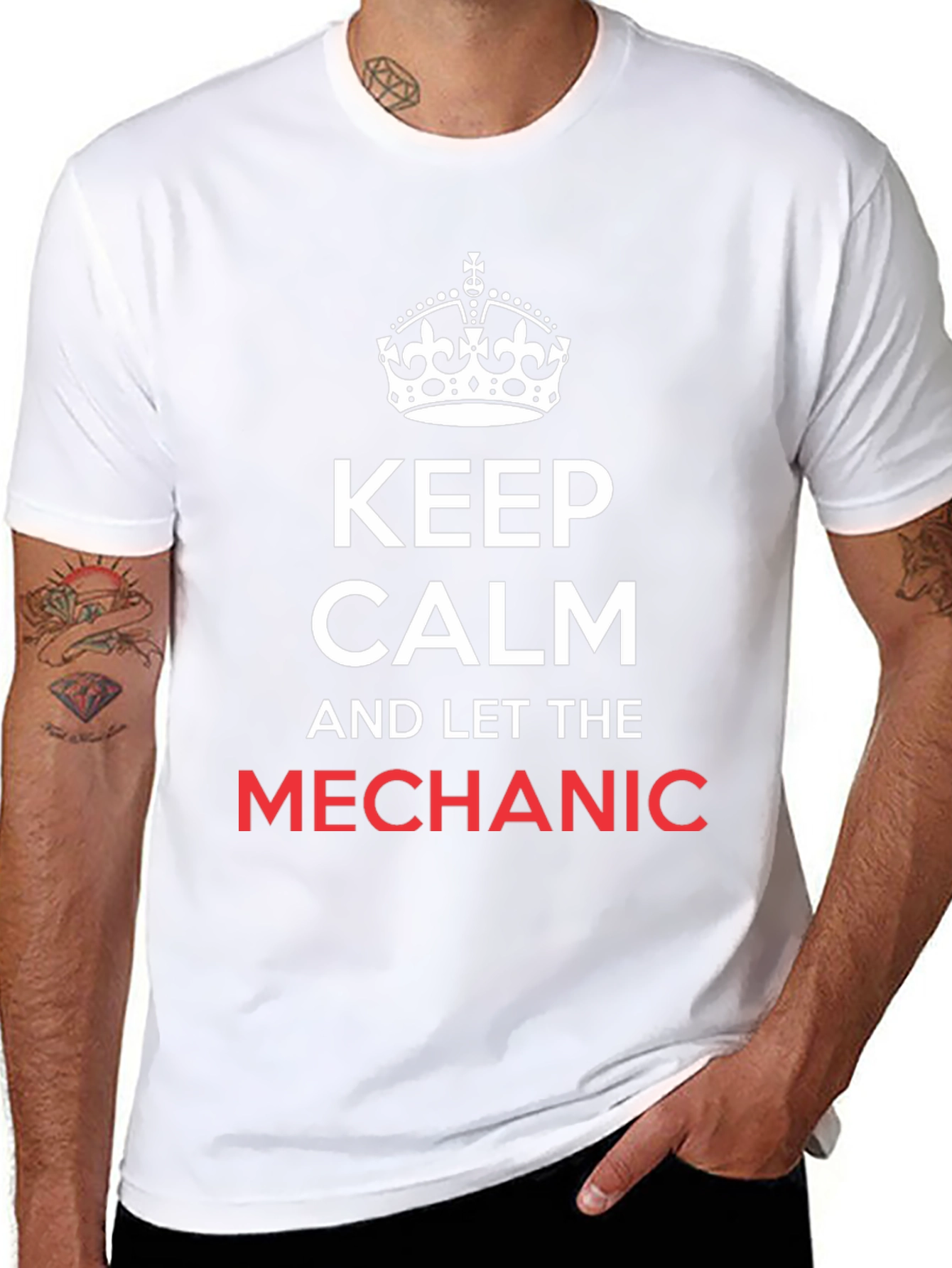 Camiseta Negra Keep Calm Mechanic