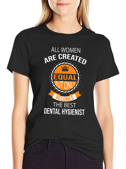 Camiseta Negra Dental Hygienist para Mujer