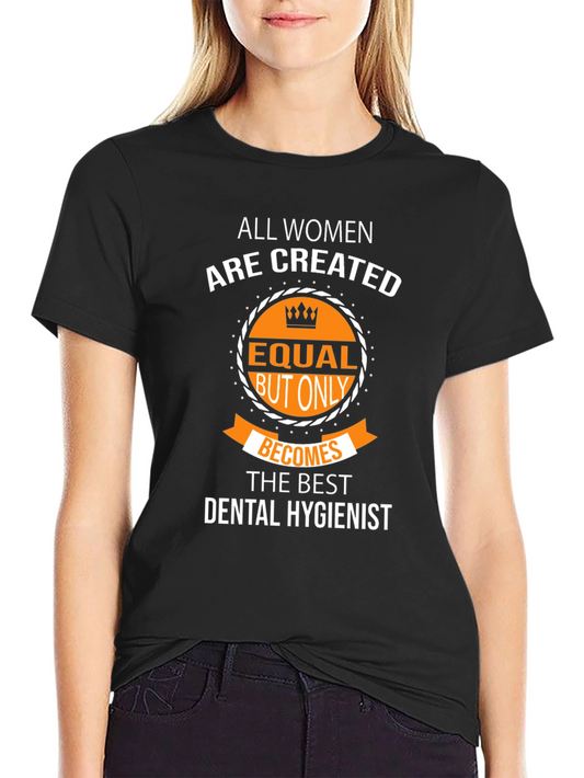 Camiseta Negra Dental Hygienist para Mujer