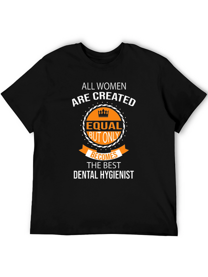 Camiseta Negra Dental Hygienist para Mujer