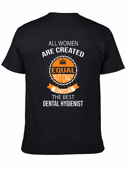 Camiseta Negra Dental Hygienist para Mujer