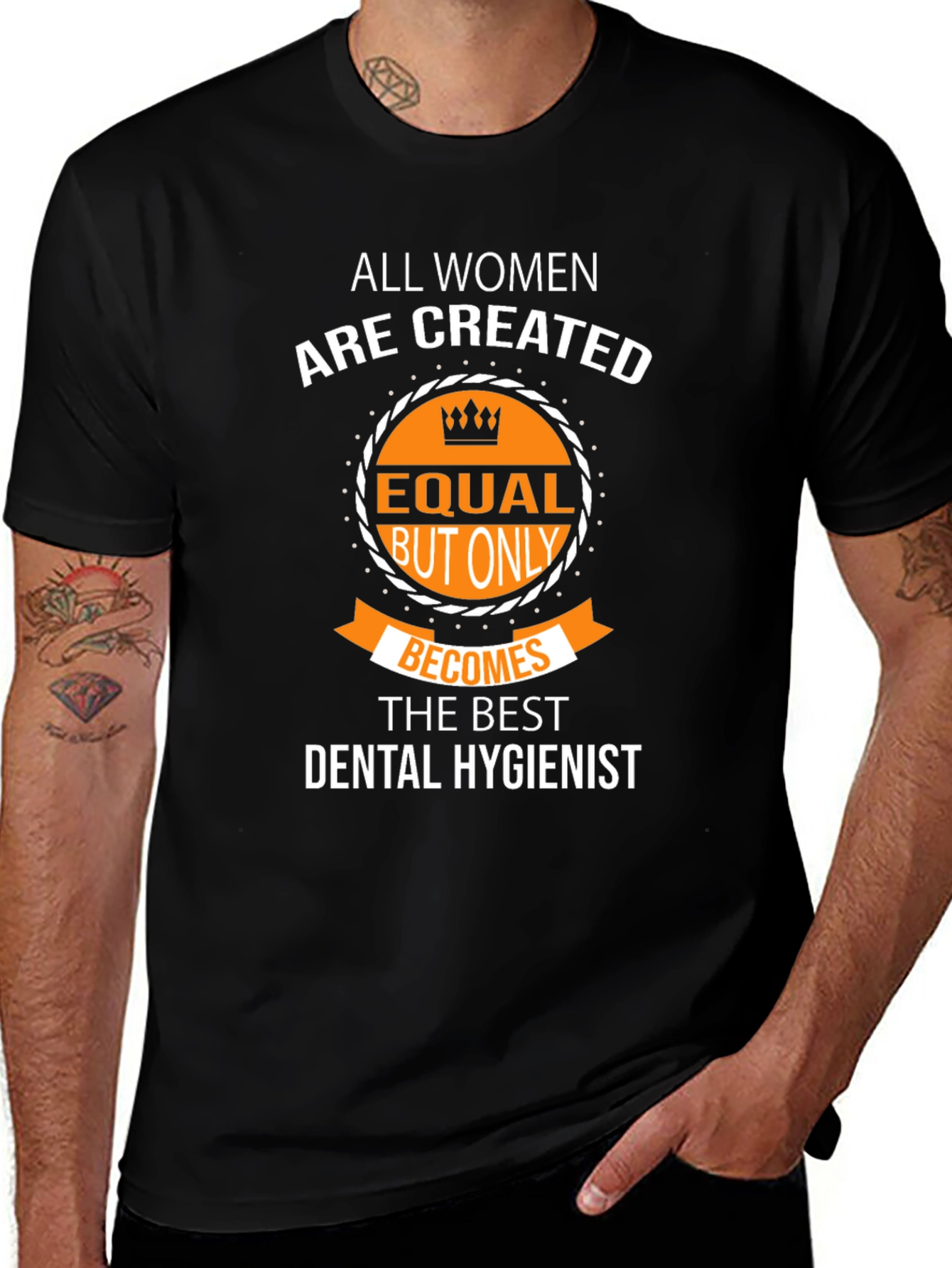 Camiseta Negra Dental Hygienist para Mujer