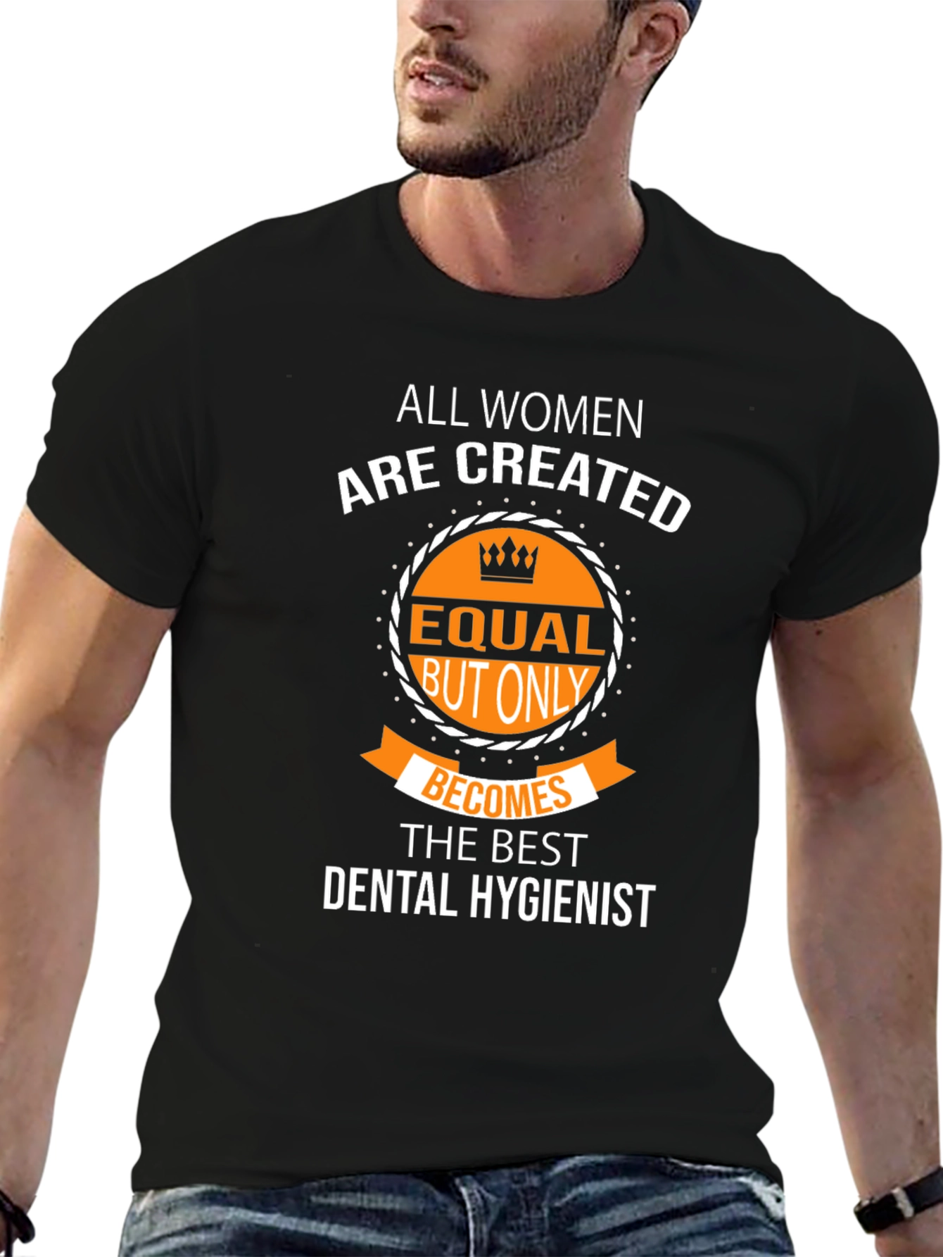 Camiseta Negra Dental Hygienist para Mujer